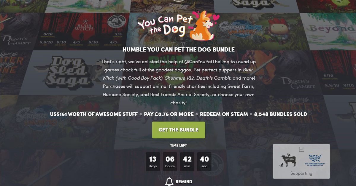 We Re Delighted To Say You Can Pet The Dogs In This Video Game Bundle Wilson S Media - videos matching live stream roblox pet sim huge giveaway